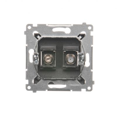 Simon 54 Gniazdo antenowe typu F podwójne antracyt DASF2.01/48 KONTAKT (DASF2.01/48)