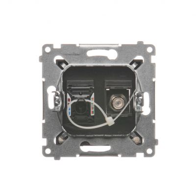 Simon 54 Gniazdo antenowe typu "F" + RJ45 kat.6 brąz mat DASFRJ45.01/46 KONTAKT (DASFRJ45.01/46)