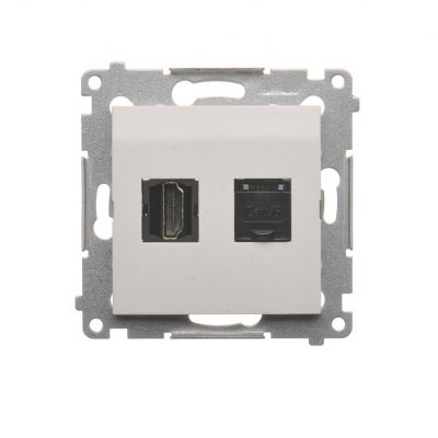Simon 54 Gniazdo HDMI + RJ45 kat.6. biały DGHRJ45.01/11 KONTAKT (DGHRJ45.01/11)