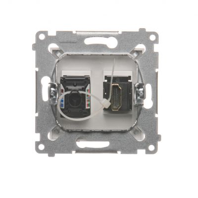 Simon 54 Gniazdo HDMI + RJ45 kat.6. biały DGHRJ45.01/11 KONTAKT (DGHRJ45.01/11)