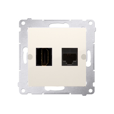 Simon 54 Gniazdo HDMI + RJ45 kat.6. kremowy DGHRJ45.01/41 KONTAKT (DGHRJ45.01/41)