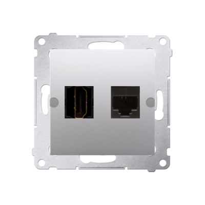 Simon 54 Gniazdo HDMI + RJ45 kat.6. srebrny mat DGHRJ45.01/43 KONTAKT (DGHRJ45.01/43)