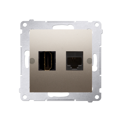 Simon 54 Gniazdo HDMI + RJ45 kat.6. złoty mat DGHRJ45.01/44 KONTAKT (DGHRJ45.01/44)