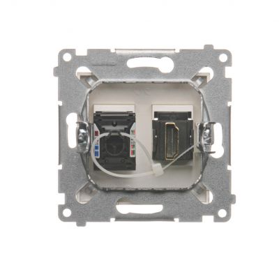 Simon 54 Gniazdo HDMI + RJ45 kat.6. złoty mat DGHRJ45.01/44 KONTAKT (DGHRJ45.01/44)