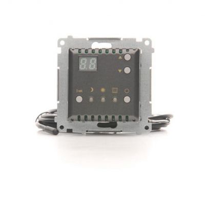 Simon 54 Regulator temperatury z wyświetlaczem z czujnikiem zewnętrznym 16(2) A 230V antracyt *W komplecie czujnik zewnętrzny (sonda) DTRNSZ.01/48 KONTAKT (DTRNSZ.01/48)