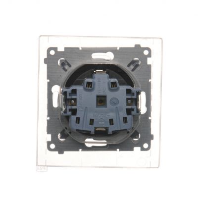 Simon 54 Gniazdo Schuko do wersji IP44 z przesłonami z uszczelką ramki 16A 250V zaciski śrubowe klapka transparentna brąz mat DGSZ1BZ.01/46A KONTAKT (DGSZ1BZ.01/46A)