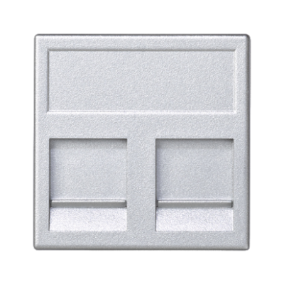 Simon Connect Płytka K45 2x RJ z osłoną uniwersalna aluminium KB76/8 KONTAKT (KB76/8)