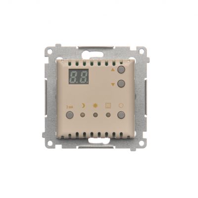Simon 54 Regulator temperatury z wyświetlaczem z czujnikiem wewnętrznym 16(2) A 230V kremowy DTRNW.01/41 KONTAKT (DTRNW.01/41)