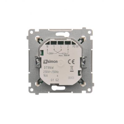 Simon 54 Regulator temperatury z wyświetlaczem z czujnikiem wewnętrznym 16(2) A 230V kremowy DTRNW.01/41 KONTAKT (DTRNW.01/41)