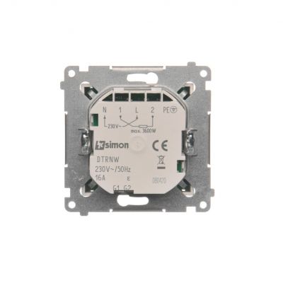 Simon 54 Regulator temperatury z wyświetlaczem z czujnikiem wewnętrznym 16(2) A 230V złoty mat DTRNW.01/44 KONTAKT (DTRNW.01/44)