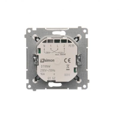 Simon 54 Regulator temperatury z wyświetlaczem z czujnikiem wewnętrznym 16(2) A 230V brąz mat DTRNW.01/46 KONTAKT (DTRNW.01/46)