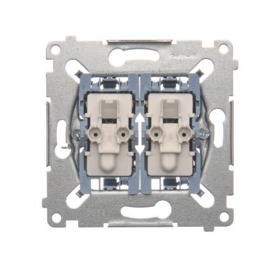 Simon 54 Łącznik schodowy podwójny z podświetleniem (mechanizm) 10A 250V szybkozłączka *Posiada 2 niezależne układy podświetlenia SW6/2XLM KONTAKT (SW6/2XLM)