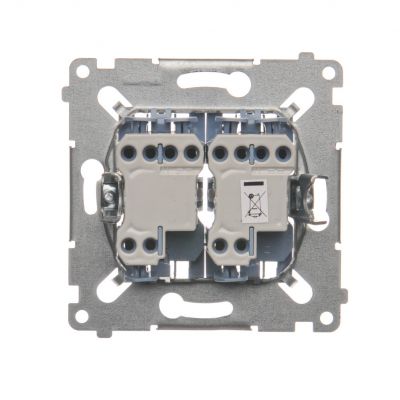 Simon 54 Łącznik schodowy podwójny z podświetleniem (mechanizm) 10A 250V szybkozłączka *Posiada 2 niezależne układy podświetlenia SW6/2XLM KONTAKT (SW6/2XLM)