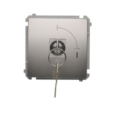 Simon Basic Łącznik pojedynczy jednobiegunowy z kluczem 2 pozycyjny /0-I/ styk N/O Możliwość wyjęcia klucza w każdej pozycji satynowy BMW1K.01/29 KONTAKT (BMW1K.01/29)