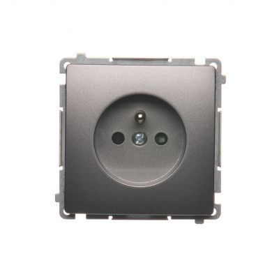 Simon Basic Gniazdo wtyczkowe pojedyncze z uziemieniem 16A 250V z przesłonami torów prądowych szybkozłączka stal inox BMGZ1CZ.01/21 BMGZ1cz.01/21 KONTAKT (BMGZ1cz.01/21)