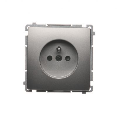 Simon Basic Gniazdo wtyczkowe pojedyncze z uziemieniem 16A 250V z przesłonami torów prądowych szybkozłączka satynowy BMGZ1CZ.01/29 BMGZ1cz.01/29 KONTAKT (BMGZ1cz.01/29)