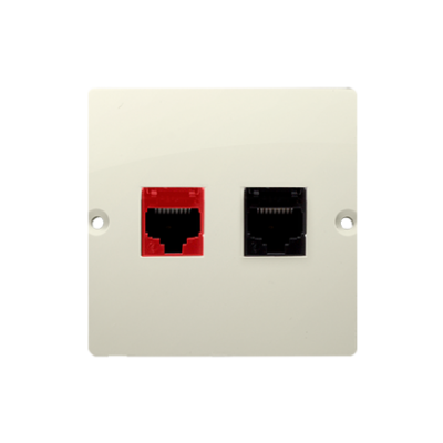 Simon Basic Gniazdo komputerowe RJ45 kat.5e + telefoniczne RJ12 . Montaż gniazda na wkręty do puszki beż BM5T.02/12 KONTAKT (BM5T.02/12)