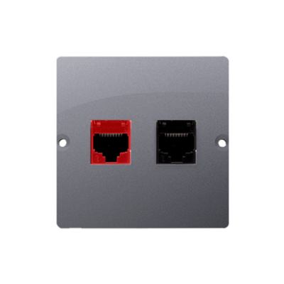 Simon Basic Gniazdo komputerowe RJ45 kat.5e + telefoniczne RJ12 . Montaż gniazda na wkręty do puszki stal inox BM5T.02/21 KONTAKT (BM5T.02/21)