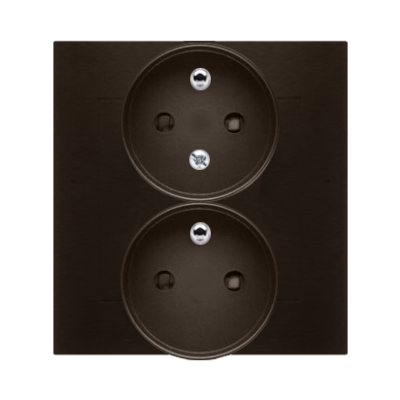 Simon 54 Gniazdo wtyczkowe z uziem. podwójne z funkcją niezmienności faz z przesłonami16A 250V zac. śrubowe. Kompletne - nie do ramek brąz mat DGZ2TZ/46 KONTAKT (DGZ2TZ/46)