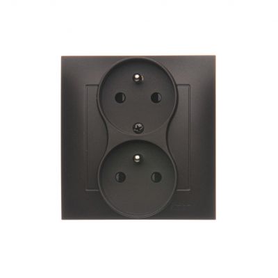 Simon 54 Gniazdo wtyczkowe z uziem. podwójne z funkcją niezmienności faz z przesłonami16A 250V zac. śrubowe. Kompletne - nie do ramek brąz mat DGZ2TZ/46 KONTAKT (DGZ2TZ/46)