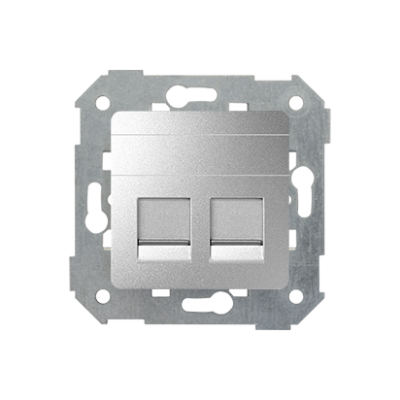 Simon 82 Pokrywa 2x gniazdo RJ45 płaska z żaluzjami aluminium 82006-93 KONTAKT (82006-93)