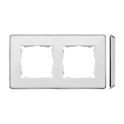 Simon 82 Detail Ramka 2-krotna Detail SELECT-metal BIAŁA / podstawa Chrom 8201620-244 KONTAKT (8201620-244)