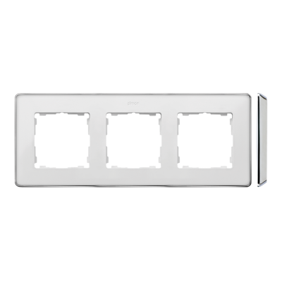 Simon 82 Detail Ramka 3-krotna Detail SELECT-metal BIAŁA / podstawa Chrom 8201630-244 KONTAKT (8201630-244)