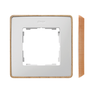 Simon 82 Detail Ramka 1-krotna Detail SELECT-drewno BIAŁA / podstawa Drewno 8201610-270 KONTAKT (8201610-270)