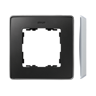 Simon 82 Detail Ramka 1-krotna Detail SELECT-metal GRAFIT / podstawa Aluminium 8201610-240 KONTAKT (8201610-240)