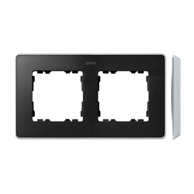 Simon 82 Detail Ramka 2-krotna Detail SELECT-metal GRAFIT / podstawa Aluminium 8201620-240 KONTAKT (8201620-240)