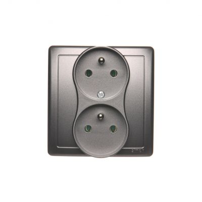 Simon Basic Gniazdo wtyczkowe z uziemieniem podwójne z funkcją niezmienności faz 16A 250V zaciski śrubowe. Kompletne - nie do ramek stal inox BMGZ2T/21 KONTAKT (BMGZ2T/21)