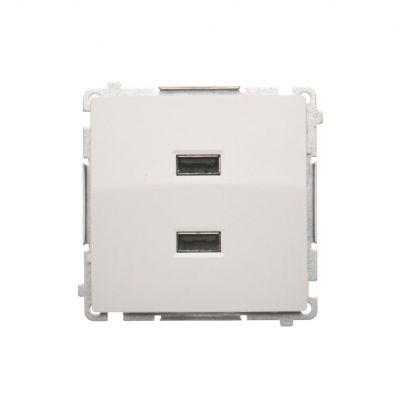 Simon Basic Ładowarka 2 x USB 2.1 A 5V DC 230V biały BMC2USB.01/11 KONTAKT (BMC2USB.01/11)