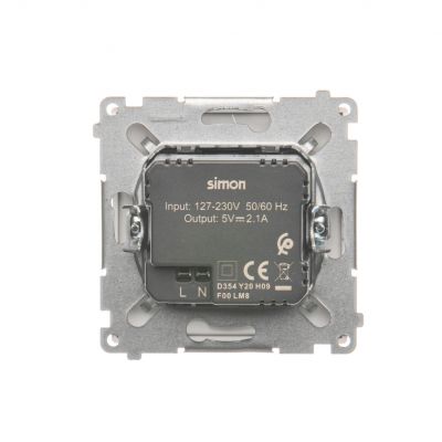 Simon Basic Ładowarka 2 x USB 2.1 A 5V DC 230V biały BMC2USB.01/11 KONTAKT (BMC2USB.01/11)
