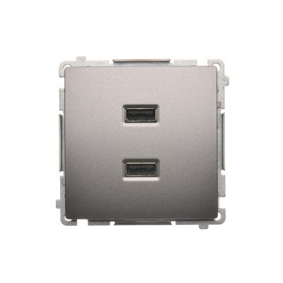 Simon Basic Ładowarka 2 x USB 2.1 A 5V DC 230V stal inox BMC2USB.01/21 KONTAKT (BMC2USB.01/21)