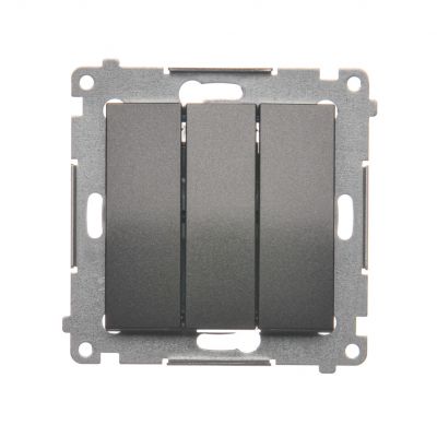 Simon 54 Przycisk potrójny 10A 250V szybkozłączka antracyt DP31.01/48 KONTAKT (DP31.01/48)