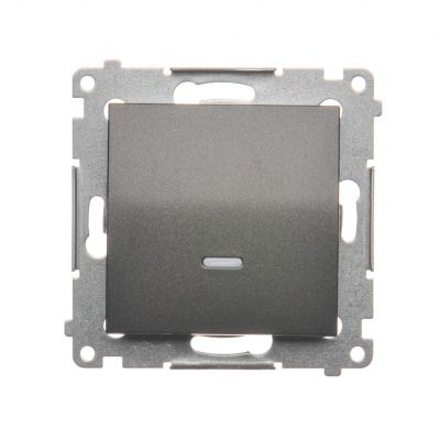 Simon 54 Łącznik schodowy z podświetleniem LED bez piktogramu 10A 250V szybkozłączka antracyt DW6L.01/X/48 KONTAKT (DW6L.01/X/48)