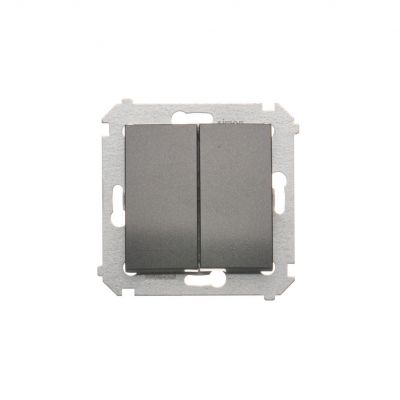 Simon 54 Łącznik schodowy podwójny bez piktogramu 10A 250V zaciski śrubowe antracyt DW6/2.01/X/48 KONTAKT (DW6/2.01/X/48)