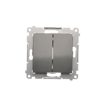 Simon 54 Łącznik krzyżowy podwójny bez piktogramu 10A 250V szybkozłączka antracyt DW7/2.01/X/48 KONTAKT (DW7/2.01/X/48)