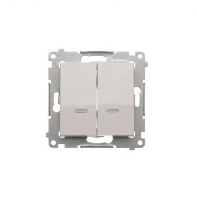 Simon 54 Łącznik krzyżowy podwójny z podświetleniem bez piktogramu 10A 250V szybkozłączka biały DW7/2L.01/X/11 KONTAKT (DW7/2L.01/X/11)