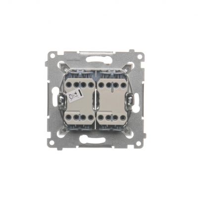 Simon 54 Łącznik krzyżowy podwójny z podświetleniem bez piktogramu 10A 250V szybkozłączka biały DW7/2L.01/X/11 KONTAKT (DW7/2L.01/X/11)