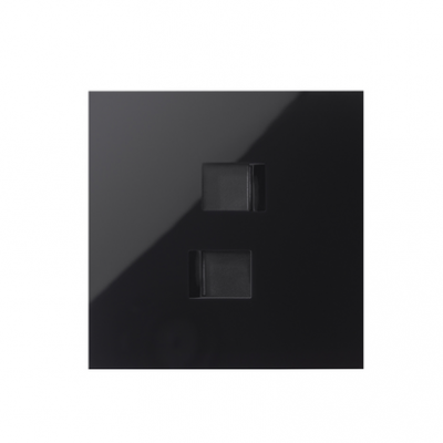 Simon 100 Panel 1-krotny: 2 gniazda RJ45 czarny 10020111-138 KONTAKT (10020111-138)