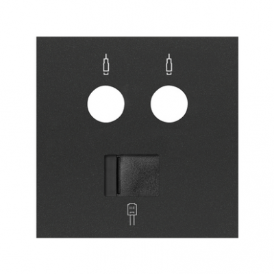 Simon 100 Pokrywa gniazda antenowego R/TV-SAT + komputerowe RJ45 kat.6 czarny mat 10000072-238 KONTAKT (10000072-238)