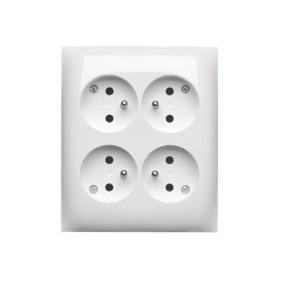 Simon Aquaclick Gniazdo wtyczkowe IP20 poczwórne 4-krotne z uziemieniem 16A 250 V~ szybkozłącza, biały ACGZN4C/11 KONTAKT (ACGZN4C/11)