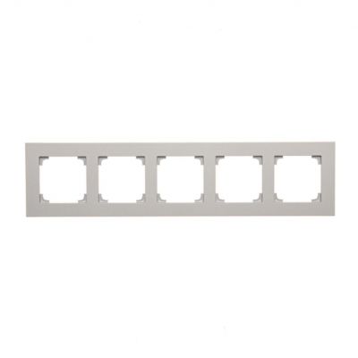 Simon 55 Ramka pięciokrotna 5-krotna LINE Aluminium mat TR5/143 KONTAKT (TR5/143)