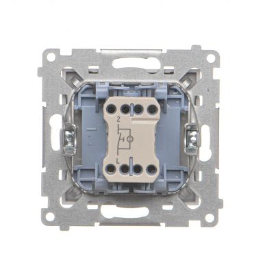 Simon 55 Przycisk zwierny /światło/ z podświetleniem LED szybkozłączka Jasnoszary mat TS1L.01/114 KONTAKT (TS1L.01/114)