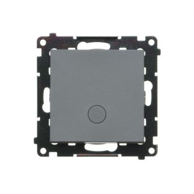 Simon 55 Przycisk zwierny /światło/ z podświetleniem LED szybkozłączka Grafitowy mat TS1L.01/116 KONTAKT (TS1L.01/116)