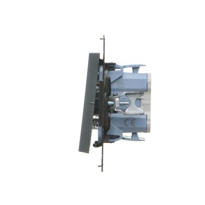 Simon 55 Przycisk zwierny /światło/ z podświetleniem LED szybkozłączka Grafitowy mat TS1L.01/116 KONTAKT (TS1L.01/116)