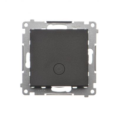 Simon 55 Przycisk zwierny /światło/ z podświetleniem LED szybkozłączka Czarny mat TS1L.01/149 KONTAKT (TS1L.01/149)