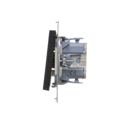 Simon 55 Przycisk zwierny /światło/ z podświetleniem LED szybkozłączka Czarny mat TS1L.01/149 KONTAKT (TS1L.01/149)