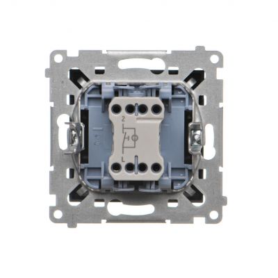 Simon 55 Przycisk zwierny /światło/ z podświetleniem LED szybkozłączka Czarny mat TS1L.01/149 KONTAKT (TS1L.01/149)